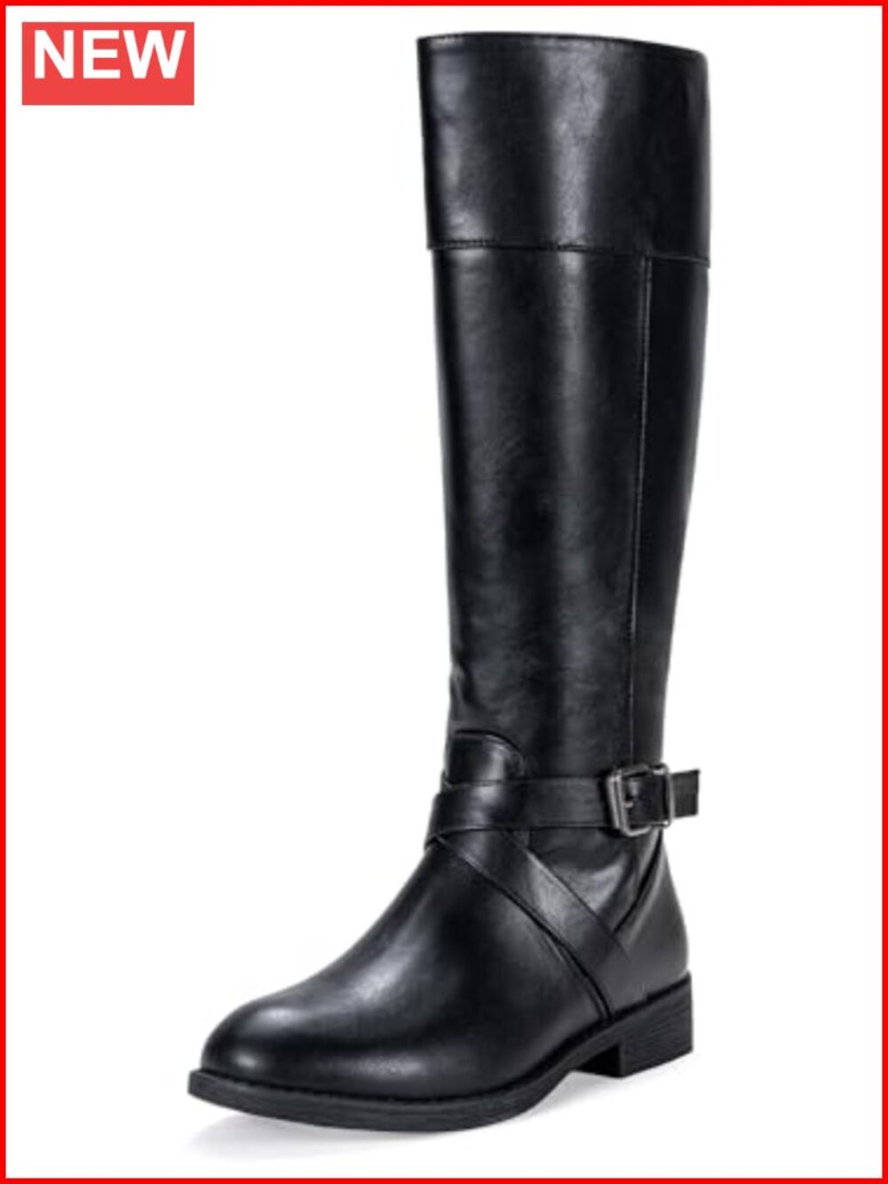 Women's Knee High Riding Boots Faux Leather Inside Zip